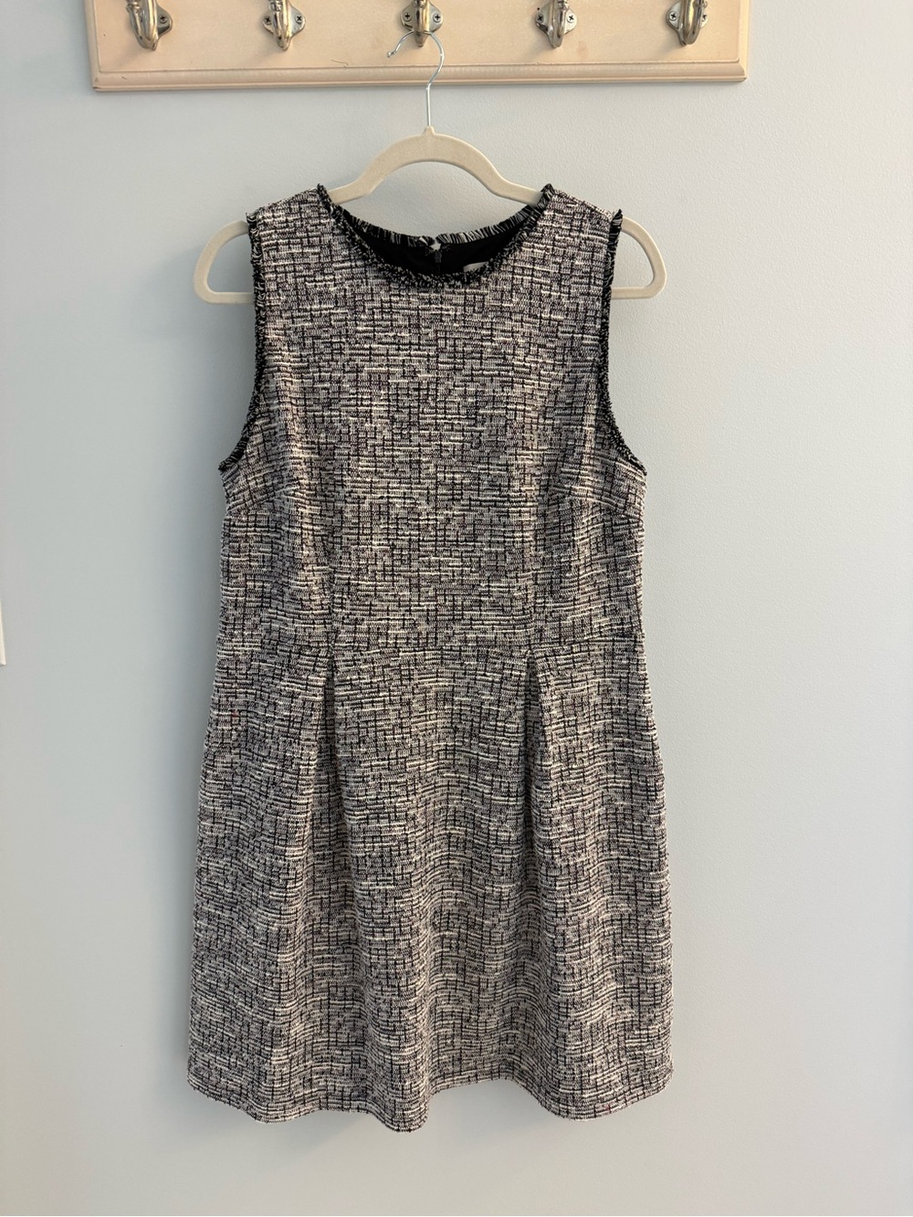 LOFT Black and White Tweed Sheath Dress